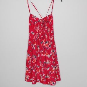 AEO Red Flowered Sundress WITH POCKETS